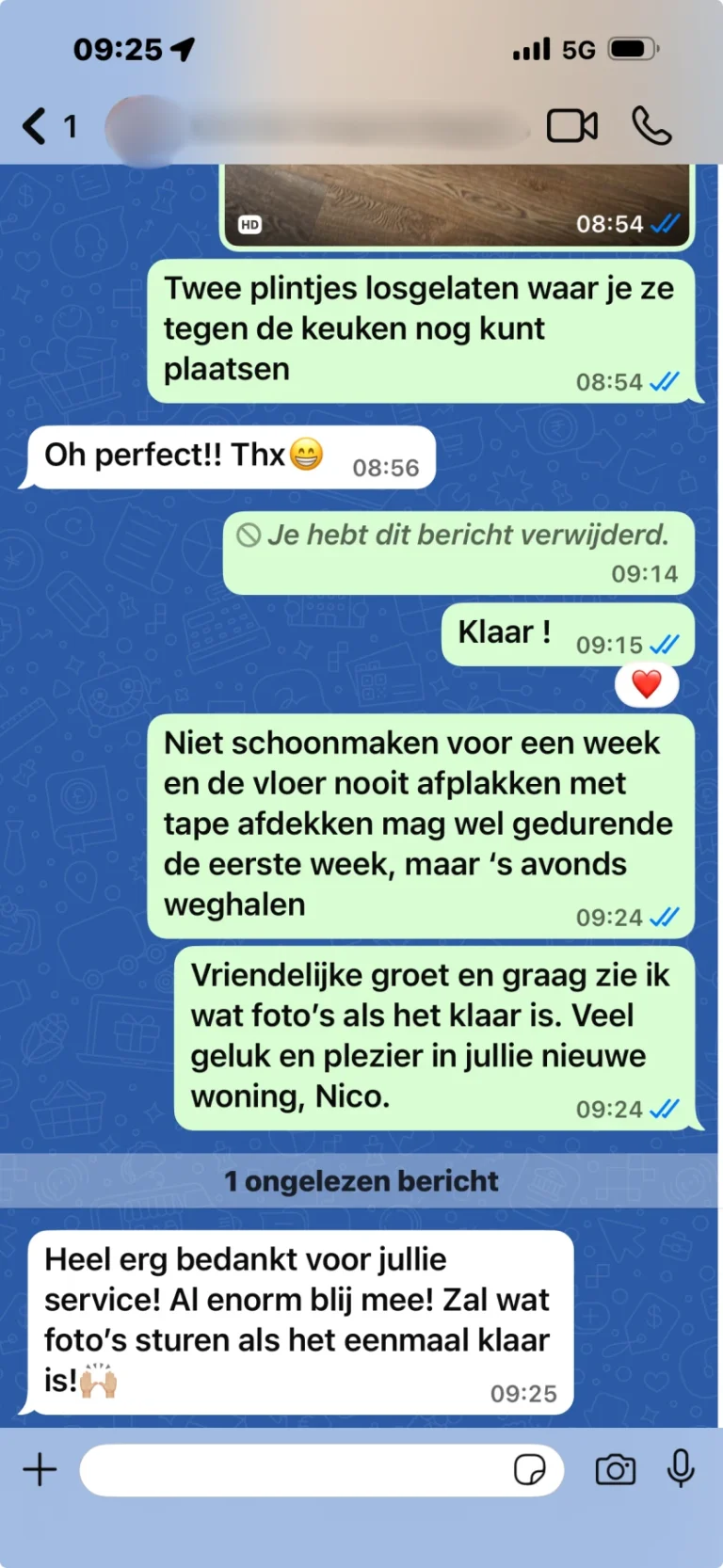 Blije klant met de service