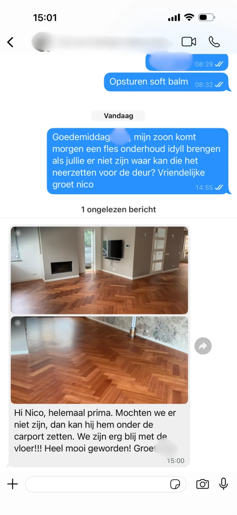 Vloer is mooi geworden